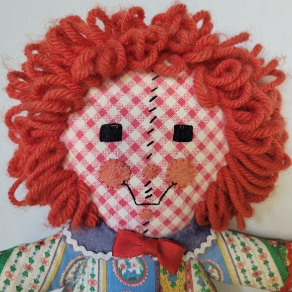 1920s Raggedy Anne Antique Handmade Doll Plush - Picture 4 of 13